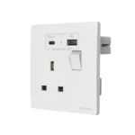 فيش مفرد مع مفتاح تايب سي يانا - بحره - ابيض G1-13A - SOCT+SW+USB TYPE ( A+C ) - YK131US - ( A+C )