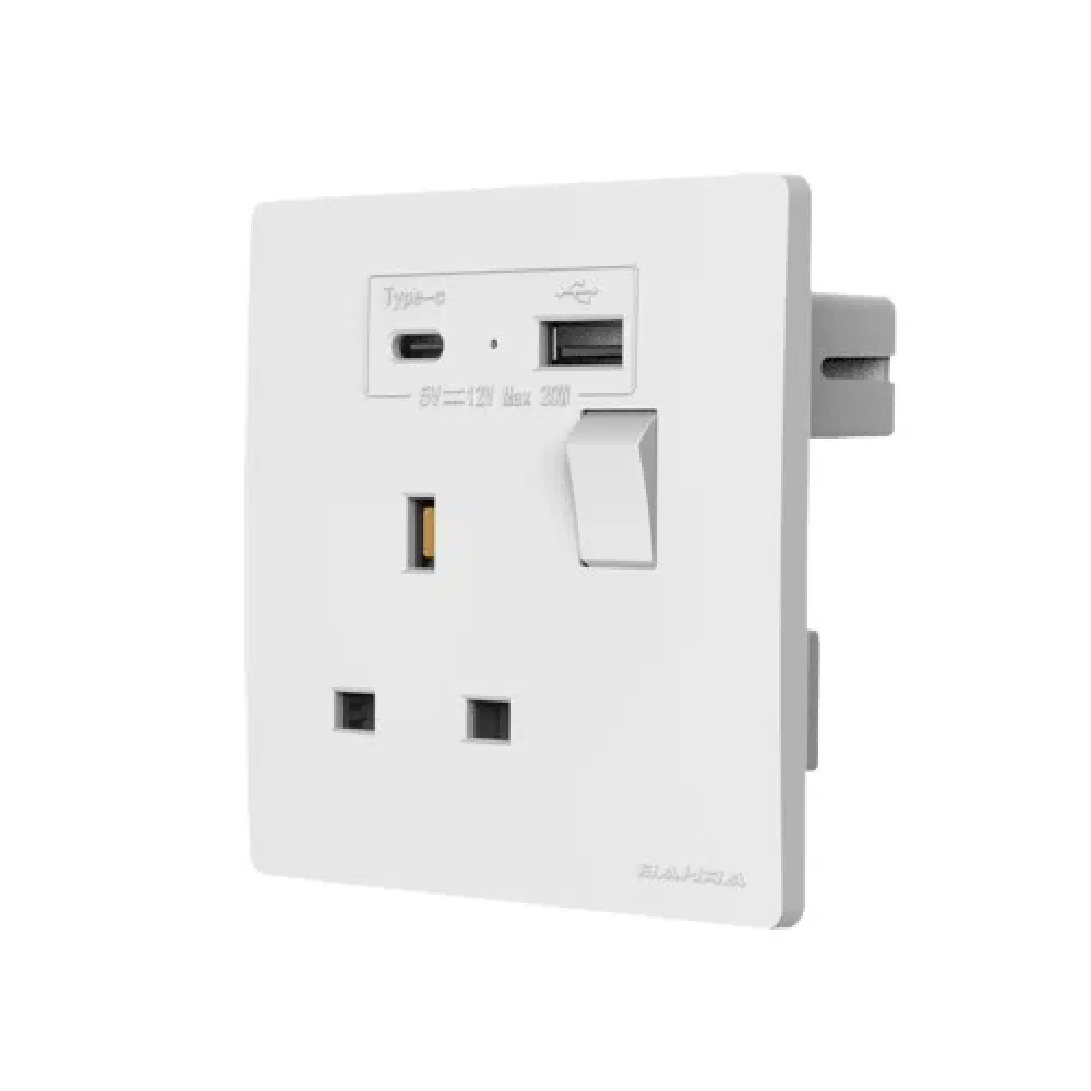 فيش مفرد مع مفتاح تايب سي يانا - بحره - ابيض G1-13A - SOCT+SW+USB TYPE ( A+C ) - YK131US - ( A+C ) فيش مفرد مع مفتاح تايب سي يانا - بحره - ابيض G1-13A - SOCT+SW+USB TYPE ( A+C ) - YK131US - ( A+C )